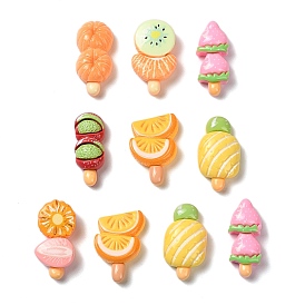 Кабошон из непрозрачной смолы, фрукты в сахарной глазури