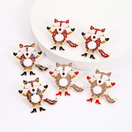 Sparkling Fox Earrings: Unique Metal Alloy Animal Drops with Rhinestones
