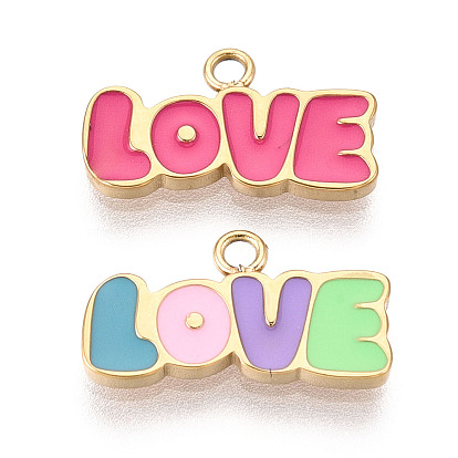 304 нержавеющей стальной эмали подвески, словесные любовные чары, ионное покрытие (ip), реальный 18 k позолоченный