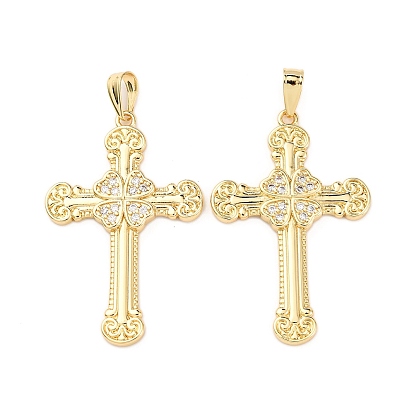 Латунные микро проложить кубического циркония подвески, крестик, стойки покрытие, долговечный, без свинца и без кадмия