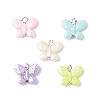 Подвески из непрозрачного акрила с имитацией жемчуга, бабочка