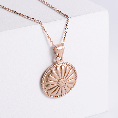 Винтажные готические панк-ожерелья из нержавеющей стали с подвесками в виде цветов для женщин и мужчин