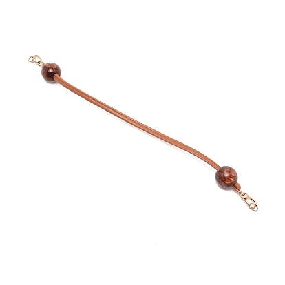 Sangle de sac à chaîne en cuir pu, avec perles de résine et fermoirs en alliage, accessoires de remplacement de sac
