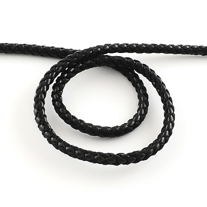 Плетеные пу кожаный шнур, искусственная кожа шнур для браслетов решений, 5 мм, около 9.84 ярдов (9 м) / рулон