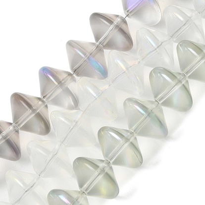 Стеклянные бусины с гальваническим покрытием , бусины в форме летающей тарелки