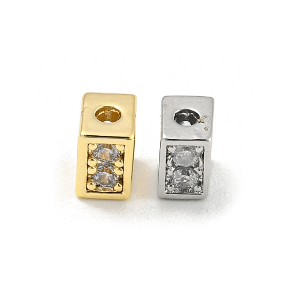 Messing mit Glasperlen, Cadmiumfrei und Nickel frei und Bleifrei, Würfel