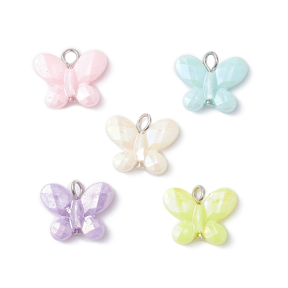 Подвески из непрозрачного акрила с имитацией жемчуга, бабочка