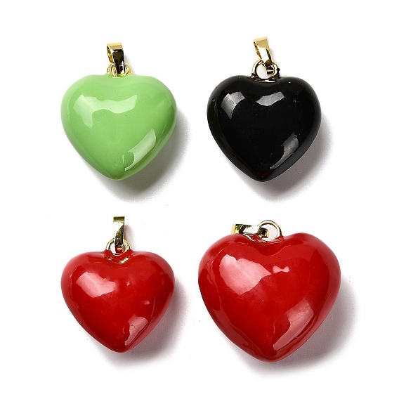 Латунь эмаль подвески, шарма сердца, долговечный, без кадмия и без свинца, стойки покрытие, реальный 18 k позолоченный