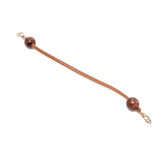 PU Leather Chain Bag Strap, with Resin Beads & Alloy Clasps, Bag Replacement Accessories