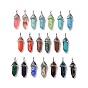 Natural & Synthetic Gemstone Pendants, Faceted, with Brass Findings, Lead free & Cadmium Free, Faceted, Bullet
