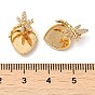Brass Micro Pave Cubic Zirconia Pendant Cabochon Settings, Long-Lasting Plated, Heart with Dragonfly
