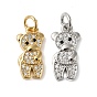 Подвески из латуни и прозрачного циркония с покрытием стойки, без кадмия и без свинца, долговечный, медведь, с целью перехода в кольце
