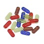 Transparent Glass Beads, Golden Metal Enlaced, Oval