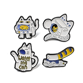 Appliance Kitten Alloy Enamel Pins, Cartoon Cat Shaped Brooches