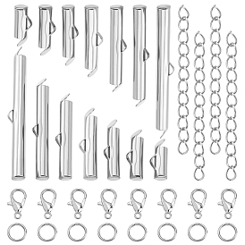 Наборы для изготовления ювелирных изделий своими руками, включая железную направляющую на трубках с концевой застежкой, Сплав застежками когтя омара, железо заканчивается твист цепей, железа открыты кольца прыжок