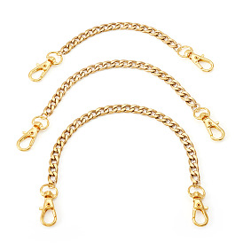 3 шт. 3 стили 304 удлинительные цепи из нержавеющей стали с витой цепью, с поворотными застежками сплава, аксессуары для замены сумок