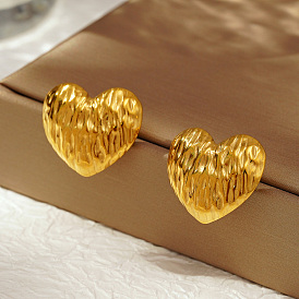 Стильные 304 серьги-гвоздики в форме сердца из нержавеющей стали