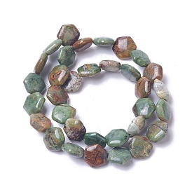 Natural Green Opal Beads Strands, Hexagon