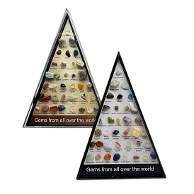 Natural Gemstone 36 Mineral Specimen Triangle Set, Mineral Rock Polished Geological Teaching Material