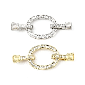 Латунное микропейв, прозрачный кубический цирконий, складные застежки, без кадмия, без никеля и без свинца, овальные