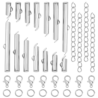 Наборы для изготовления ювелирных изделий своими руками, включая железную направляющую на трубках с концевой застежкой, Сплав застежками когтя омара, железо заканчивается твист цепей, железа открыты кольца прыжок