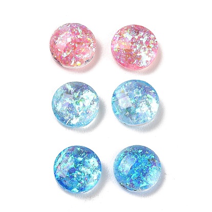 Resin Imitation Opal Cabochons, Single Face Faceted, Rondelle