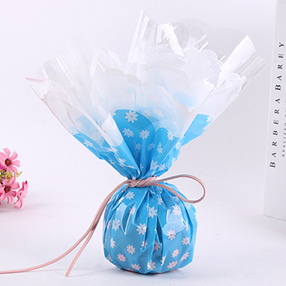 Geschenkpapier aus orientiertem Polypropylen (opp) aus Kunststoff, Thema Weihnachten, für Apfel, Süßigkeiten, flach rund mit Blumenmuster