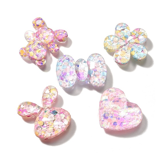 Фитинг из смолы, пайетки имеют много форм