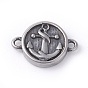 316 Surgical Stainless Steel Links/Connectors, Flat Round with Anchor & Helm