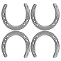 4шт. чугунные настенные украшения в форме подковы, домашнего декора