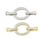 Латунное микропейв, прозрачный кубический цирконий, складные застежки, без кадмия, без никеля и без свинца, овальные