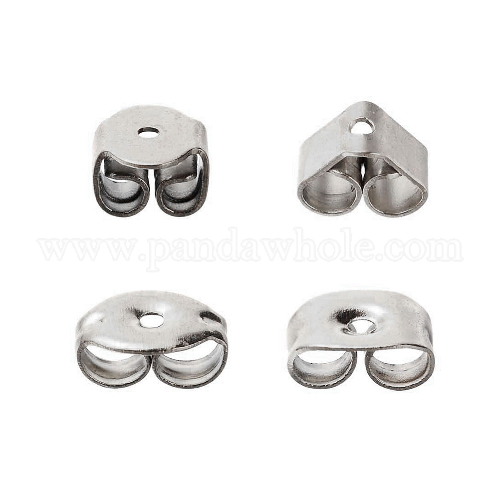 China Factory 304 Stainless Steel Ear Nuts, Butterfly Earring Backs for  Post Earrings 6x4.5x3mm, Hole: 0.8mm, 10pcs/Size in bulk online 