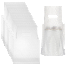 100шт. полиэтиленовых пакетов для упаковки напитков для доставки, пакеты с пластиковыми ручками, Подставка для стаканчиков на вынос для упаковки напитков, прямоугольные