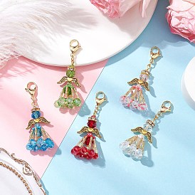 Подвеска в виде ангела из стеклянного бисера, 304 подвески-застежки-лобстеры из нержавеющей стали для украшений сумок