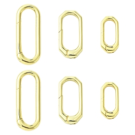 6шт 3 стили латунные пружинные затворные кольца, овальные