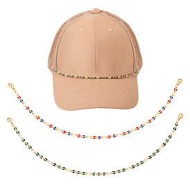 2шт 2 цвета латунь эмаль панцирная цепь браслет изготовление, с латунными карабин-лобстерами , золотые