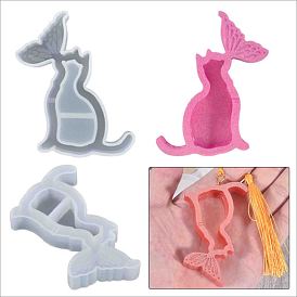 Silhouette Silicone Molds, Resin Casting Molds, For UV Resin, Epoxy Resin Craft Making, Cat & Fishtail Shape