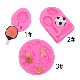 Sports Goods DIY Cake Decoration Silicone Molds, Fondant Molds, Resin Casting Molds, for Chocolate, Candy, UV Resin & Epoxy Resin Craft Making