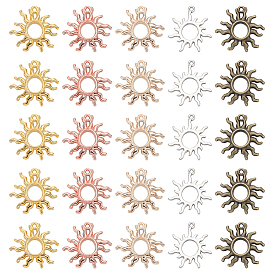 40шт 5 стили подвеска из сплава настройки кабошон, настройки открытой спины, солнце