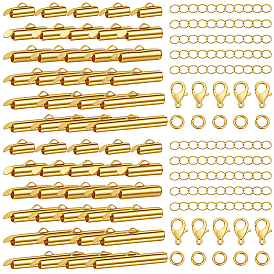 DIY Jewelry Making Findings Kits, include Iron Slide On End Clasp Tubes, Brass Jump Rings, Zinc Alloy Lobster Claw Clasps, Iron Chain Extender