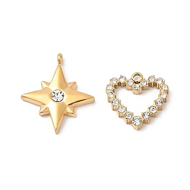 304 из нержавеющей стали с горный хрусталь подвески, золотые