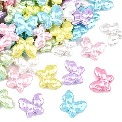 Непрозрачные АБС-пластиковые бусины, имитирующие жемчуг, бабочка