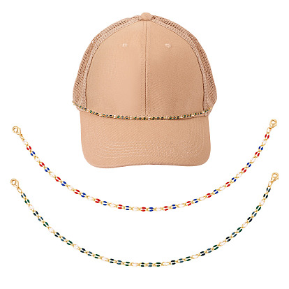 2шт 2 цвета латунь эмаль панцирная цепь браслет изготовление, с латунными карабин-лобстерами , золотые