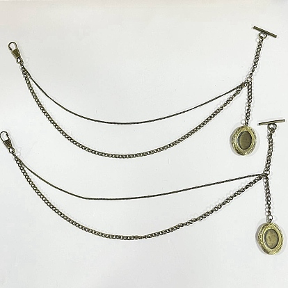 2 Décorations de pendentifs ovales en laiton avec médaillon photo et chaîne, pour les toques de remise de diplômes