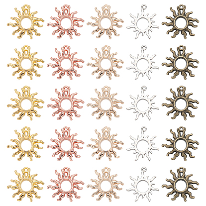 40шт 5 стили подвеска из сплава настройки кабошон, настройки открытой спины, солнце