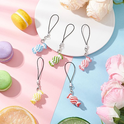 Подвески-конфеты из стеклянных бусинок 3d, с нейлоновым шнуром