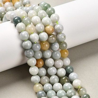 Натуральные нити бусин из нефрита, круглые