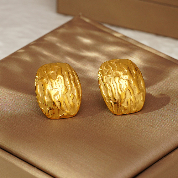 Стильные 304 прямоугольные серьги-гвоздики из нержавеющей стали для повседневной носки