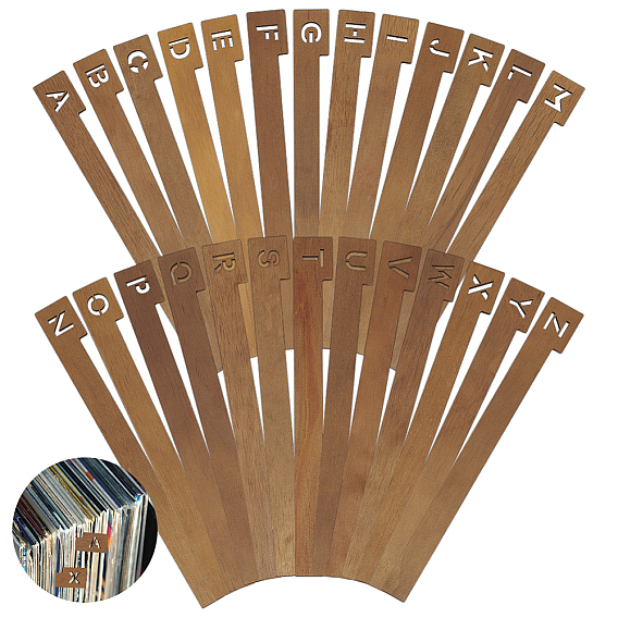 Деревянные закладки, прямоугольник с узором буквы a ~ z