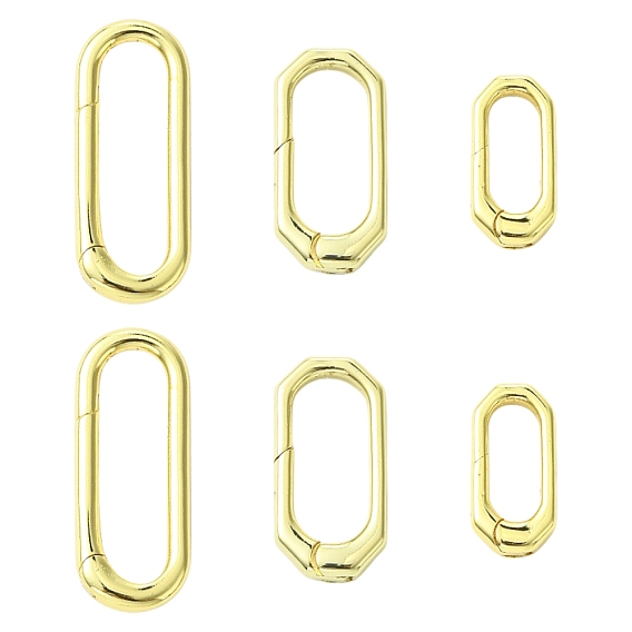 6шт 3 стили латунные пружинные затворные кольца, овальные